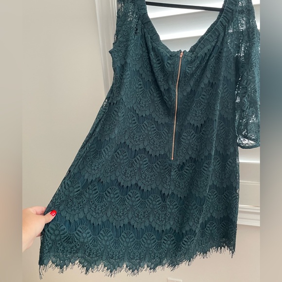 CityChic off the shoulder Bella lace dress emerald size 20 - Picture 11 of 12